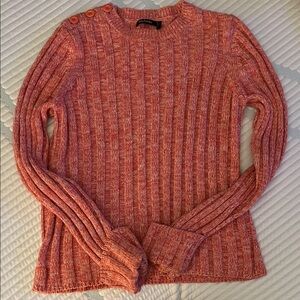 Daisy Fuentes Coral Ribbed Sweater